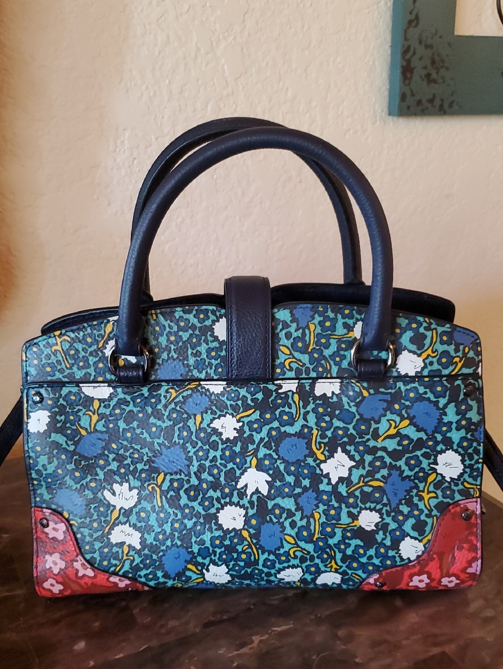 Like NEW Coach Floral Mercer 24 Bag - Picture 3 of 14